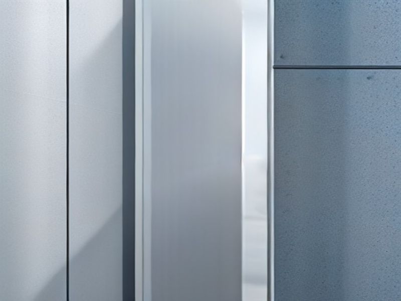 Aluminum wall panel sample used in an aluminum-versus-steel comparison.