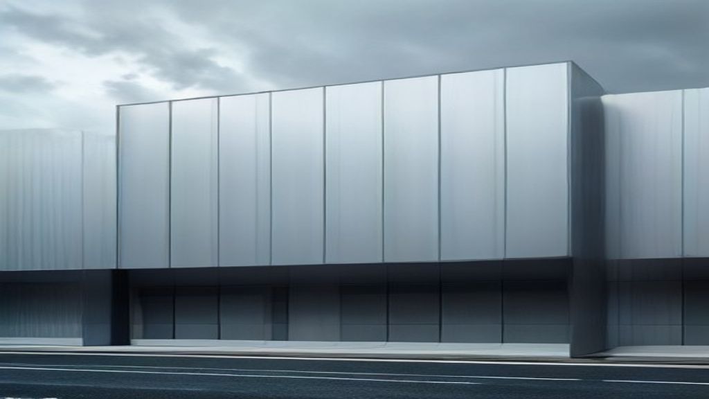 Commercial building clad in architectural metal wall panels.