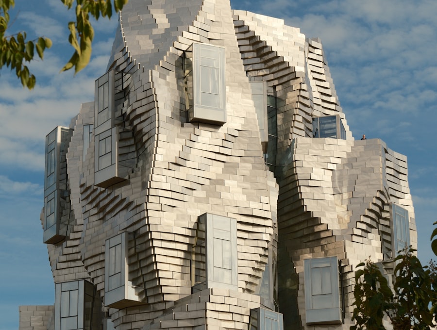 Custom single-skin metal facade panels without a factory foam core.
